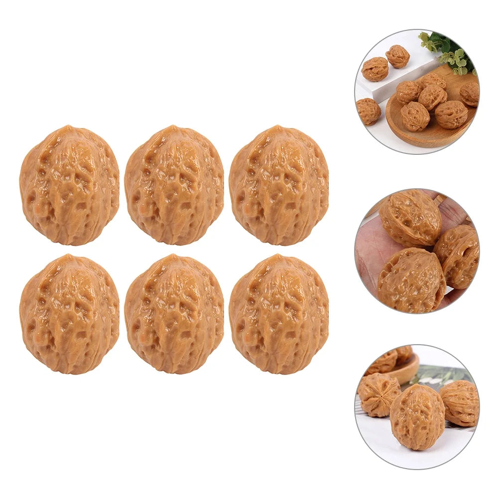 Faux Walnut Photo Prop 12 Pcs Miniature Doll House Artificial Home Decor Ornament W39863
