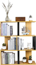 3-Tier Ladder Bookshelf with Storage Organizer, Walnut E880