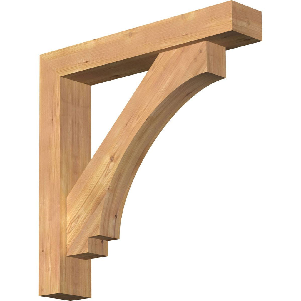 5 1/2x22W x 30x22D x 30x22H Western Red Cedar Bracket with Offset Brace V6753