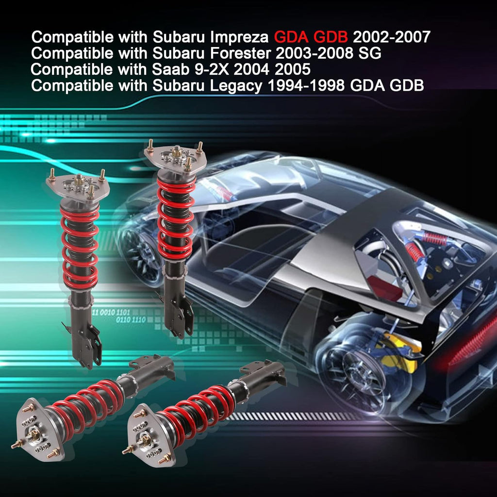 Coilovers Shock Absorbers Suspensions Struts for Subaru Impreza WRX 2002-2007 STI 2004 Forester 2003-2008 Legacy 1994-1998 R191572