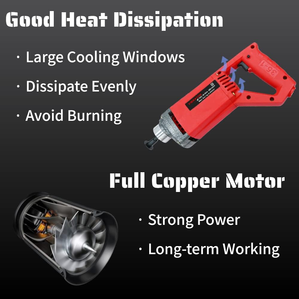Electric Concrete Vibrator 110V 800W Hand Held 1.2M Hose Pack of 2 A180805