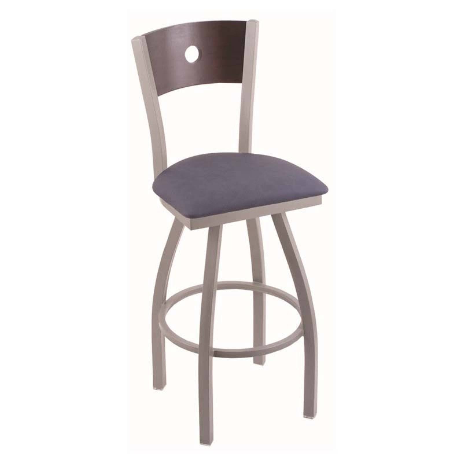 25x22 Counter Stool with Stainless Finish, Natural Oak Back, 360 Swivel P975