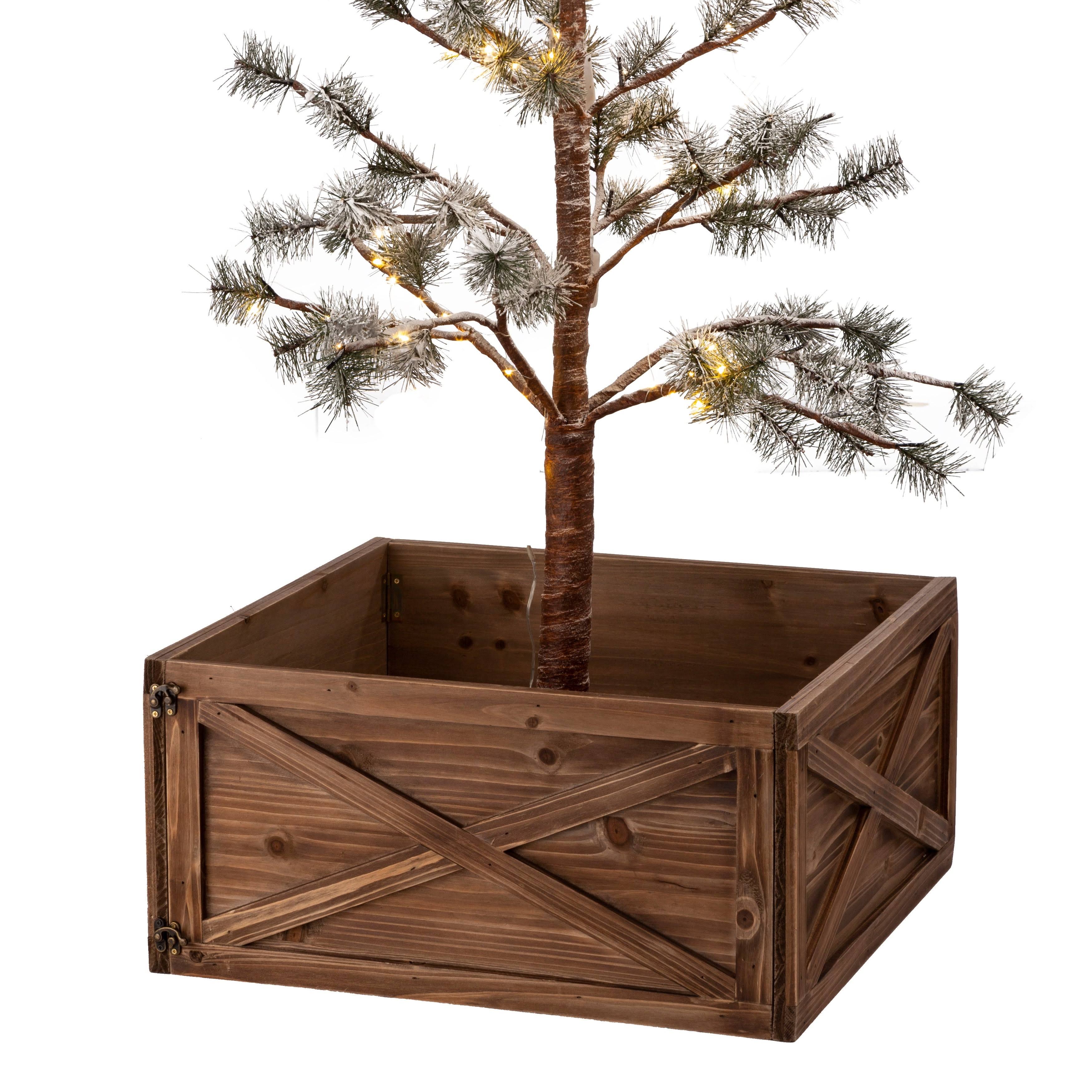 Brown Wooden Christmas Tree Collar C925