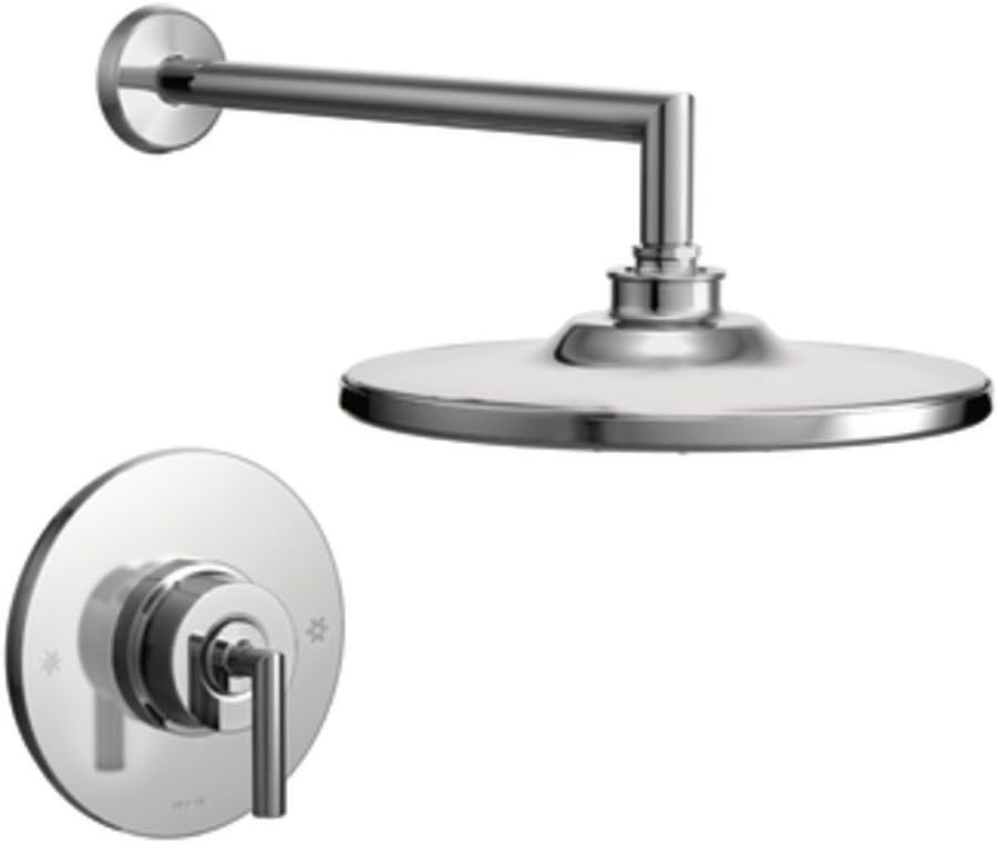 Matte Black Modern Shower Trim Kit with 10-Inch Rainshower D599