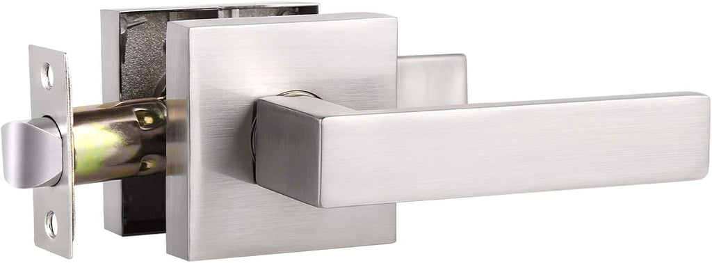 7 Pack Satin Nickel Square Reversible Passage Door Lever V409314