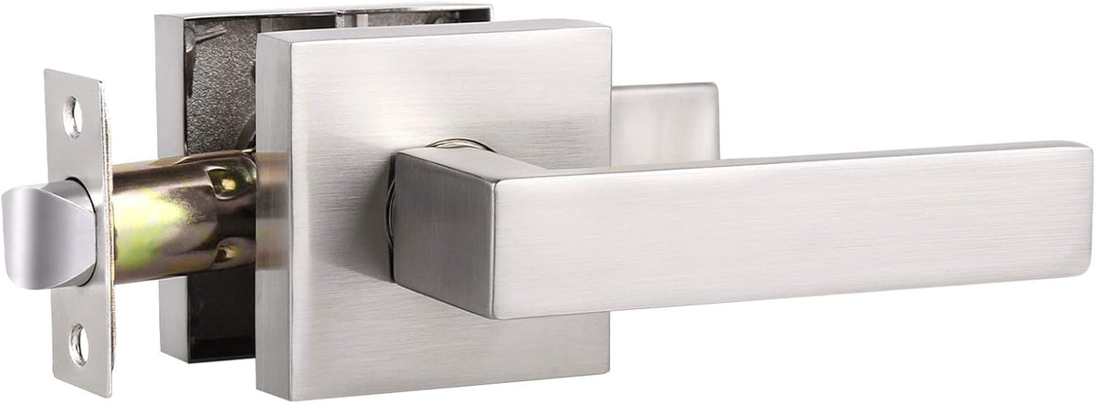 7 Pack Satin Nickel Square Reversible Passage Door Lever V409314