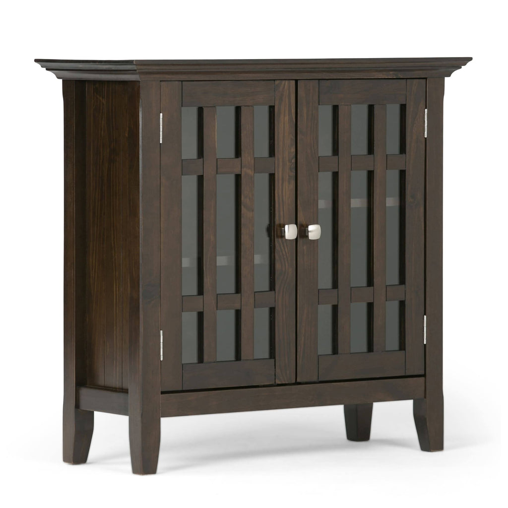 White Solid Wood Low Storage Media Cabinet U49802