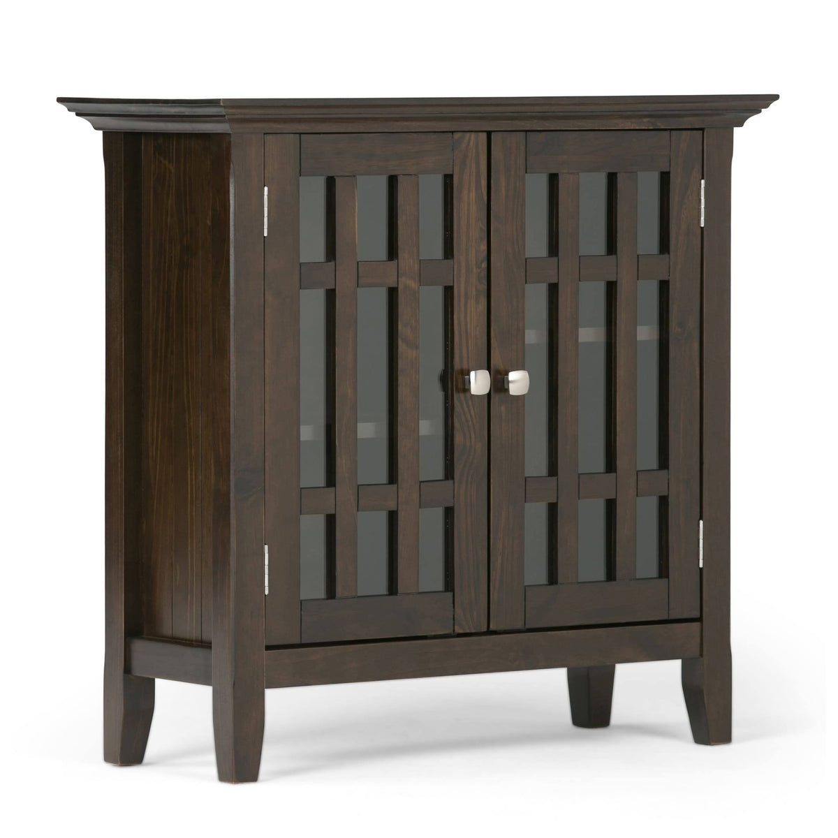 White Solid Wood Low Storage Media Cabinet U49802