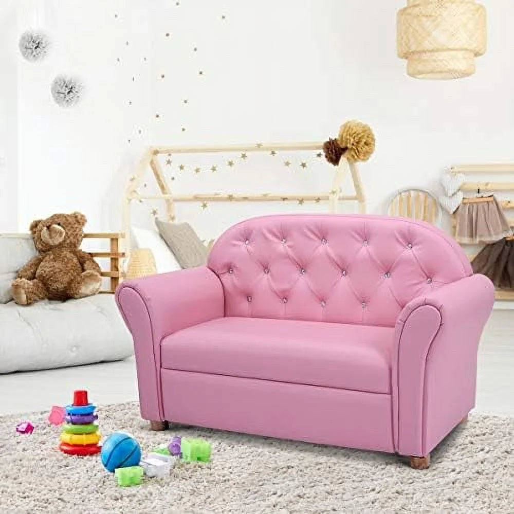 Pink PU Leather Armrest Chair Sofa P810675
