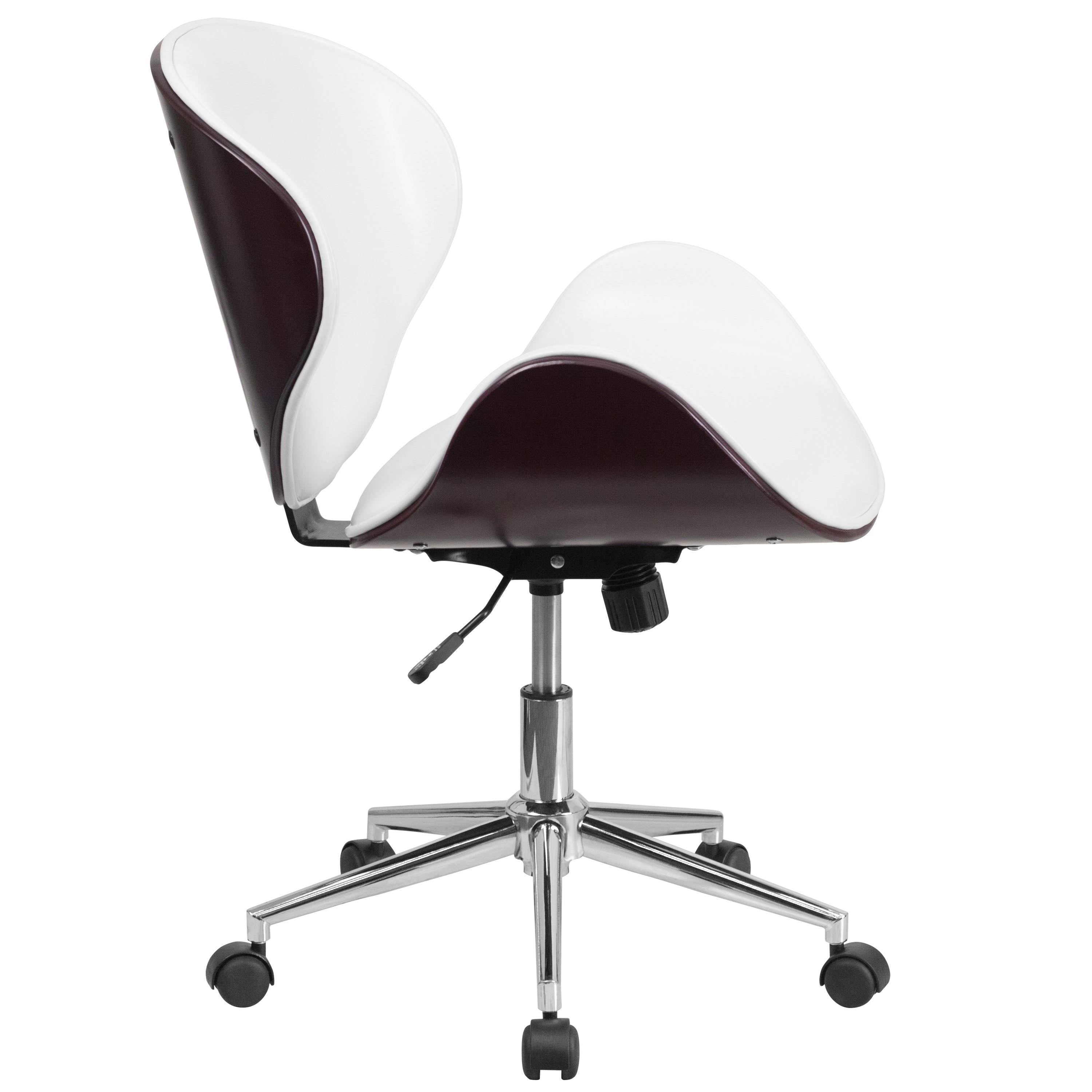 Black Leather Mid-Back Office Chair J324488