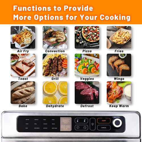 12-in-1 25QT Stainless Steel Air Fryer Toaster Oven L495001