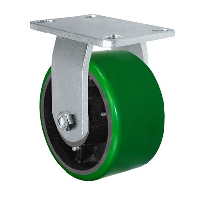 8 x 3 Heavy Duty Caster with Green Polyurethane on Steel Wheel I9315