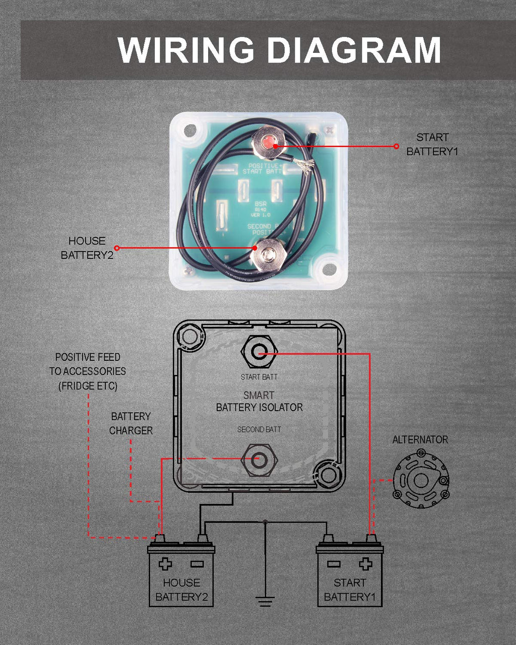 12V 140Amp Smart Waterproof Dual Battery Isolator K15883