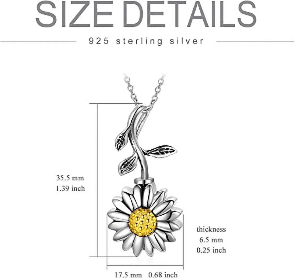 925 Sterling Silver Urn Necklace Pendant Locket B900265