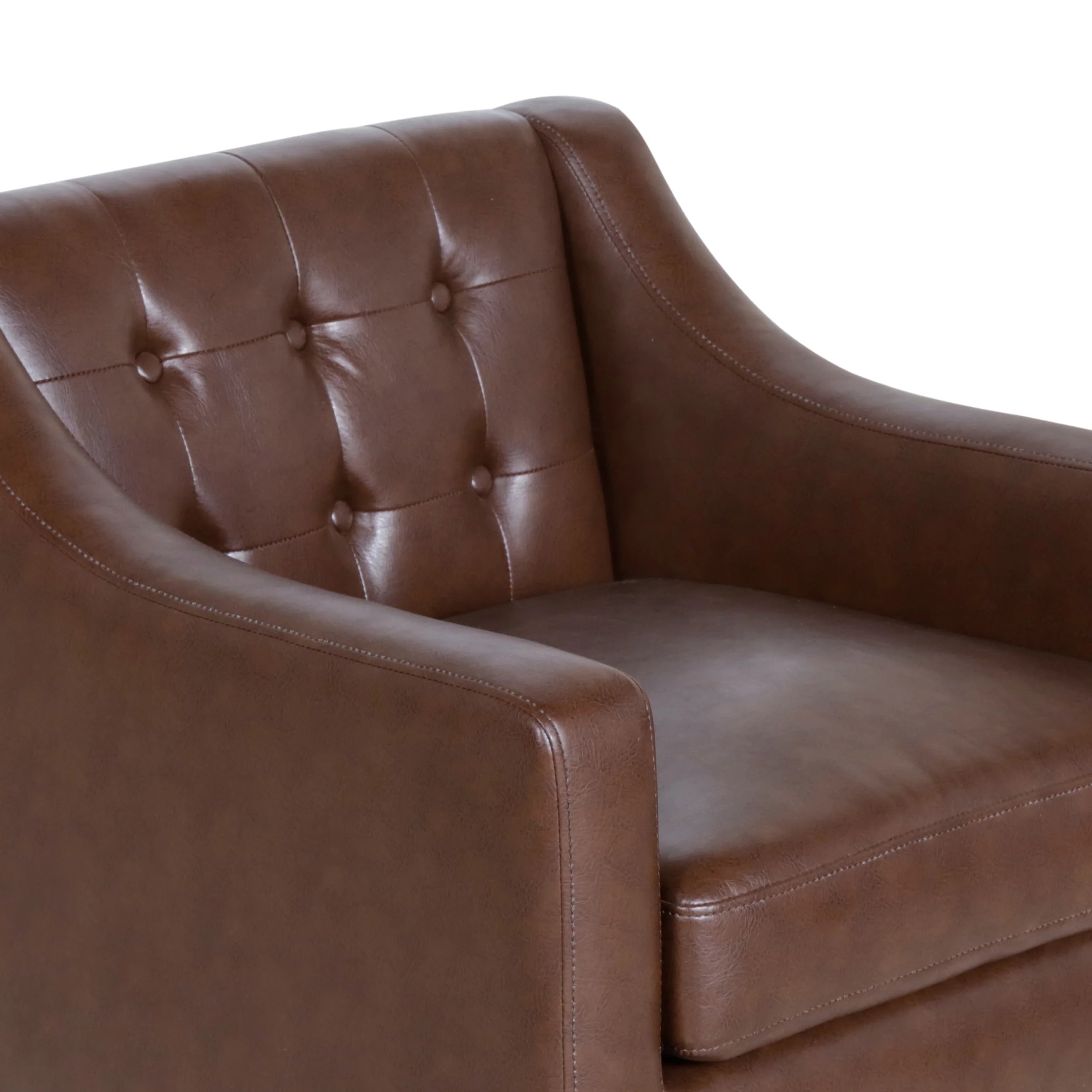 Dark Brown Faux Leather Club Chair R8962