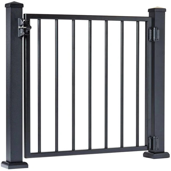 Fixed Gate with Square Balusters, Gloss White D569