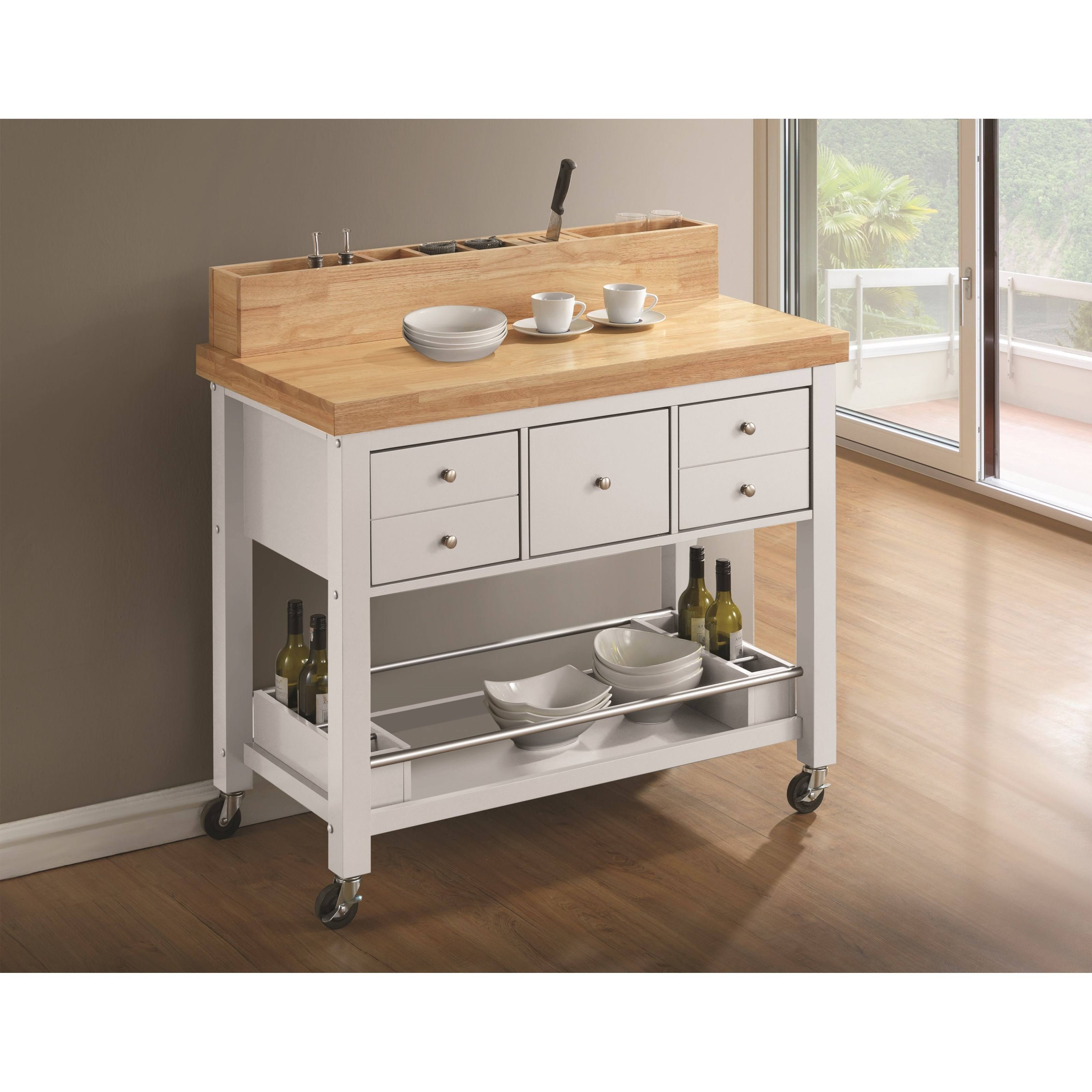 Natural/White Kitchen Cart P45800
