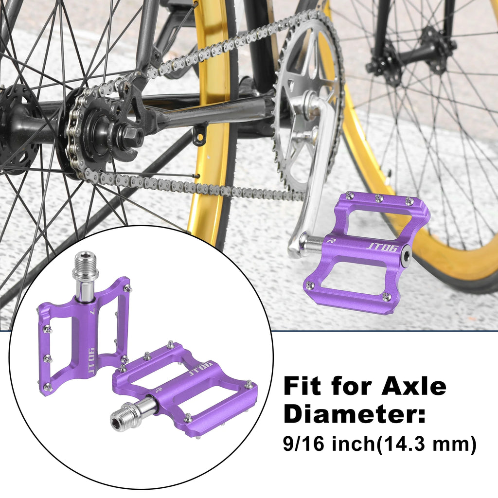 Purple Aluminum Alloy Rear Foot Peg Footrests Fit 9/16 Inch Axles MTB Bike Q3662
