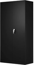 Black Steel Storage Cabinet with 4 Adjustable Shelves and Lockable Doors Z49144