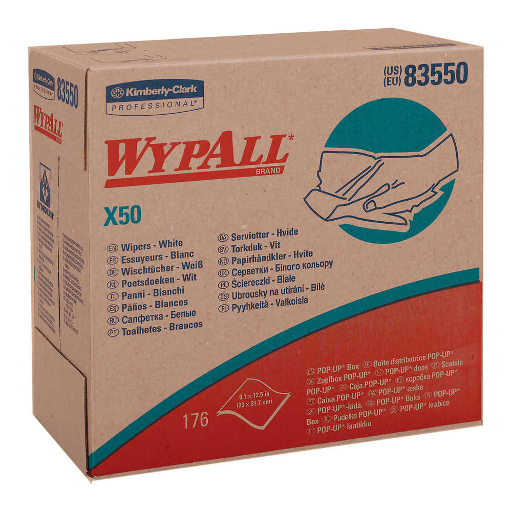 White Pop-Up Wipers, 176/Box, 10 Boxes/Case Q686706