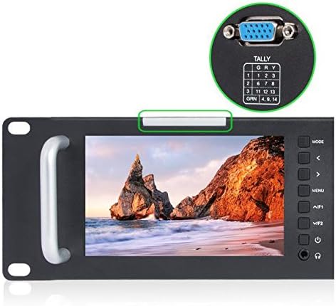 Triple 5" 2RU 800×480 Broadcast LCD Rack Mount Monitor with 3G-SDI, HDMI, AV Input and Output W4257