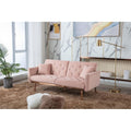 Pink Velvet Folding Sofa O867492