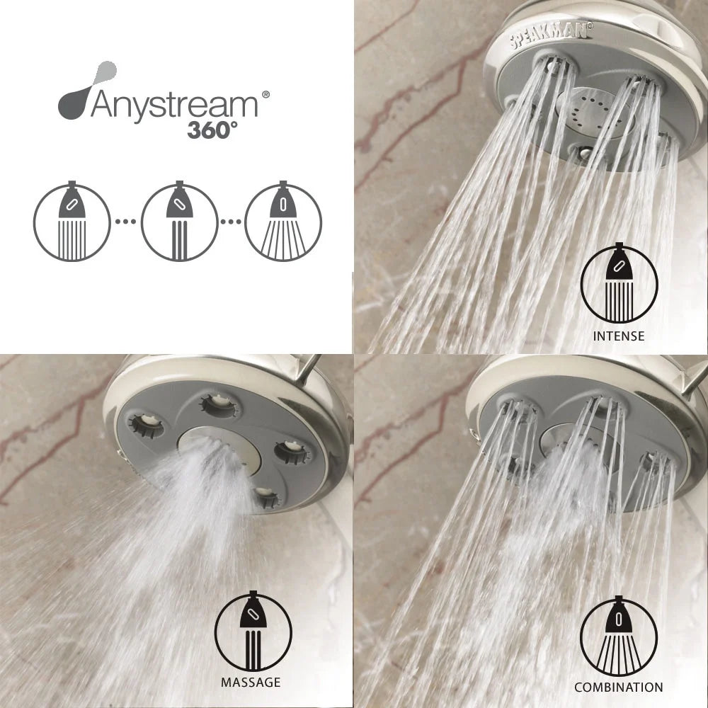 Brushed Nickel Adjustable Shower Head Y27256