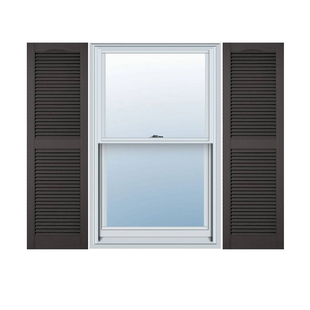 18 inchw x 83 inchh Vinyl Open Louver Shutters with Shutter-Loks, Tuxedo K196202