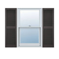 18 inchw x 83 inchh Vinyl Open Louver Shutters with Shutter-Loks, Tuxedo K196202