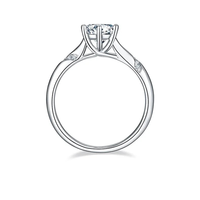 18K White Gold Plated Moissanite Engagement Ring T7951