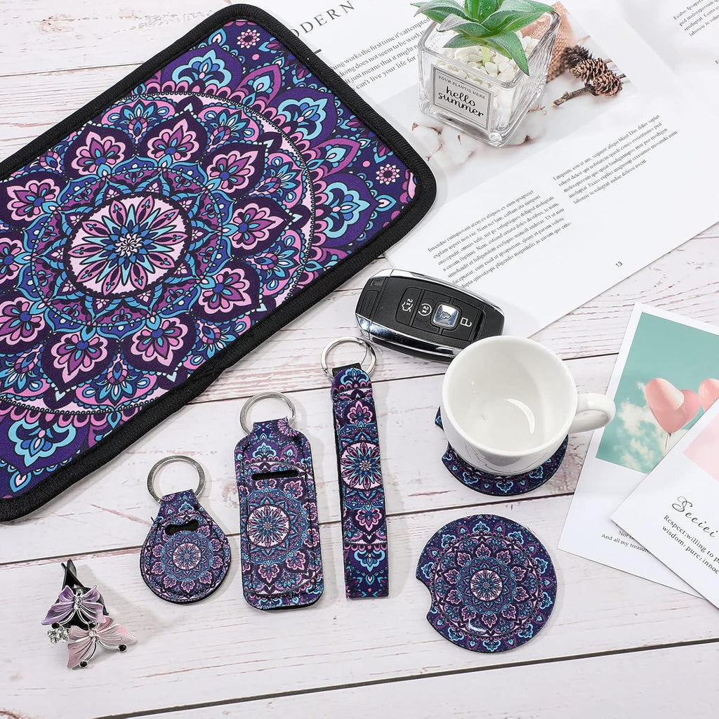 Purple Mandala Car Accessories Set E46872