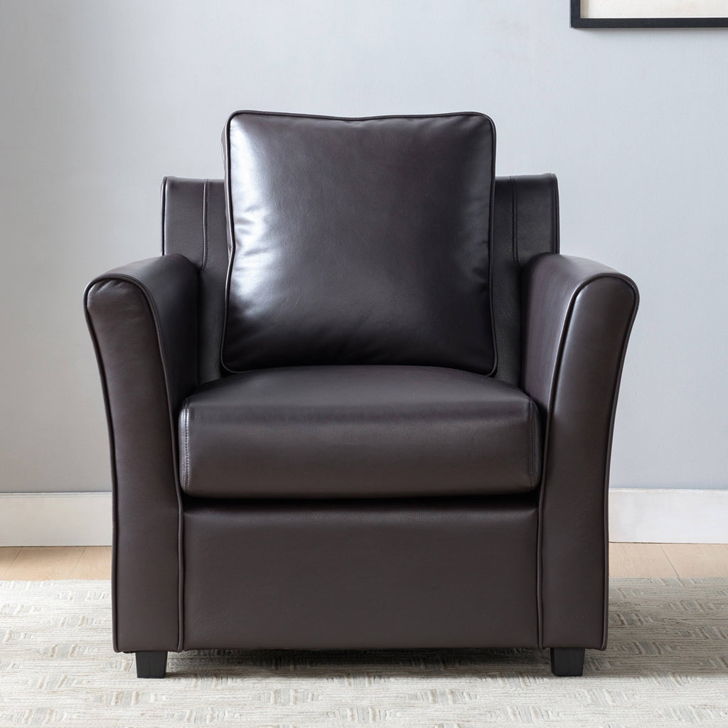 Grey Faux Leather Club Chair H3904