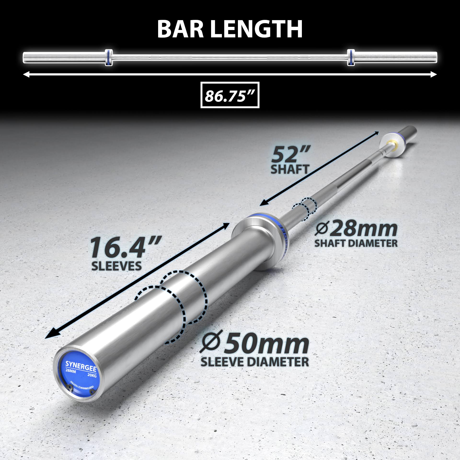 20 kg Hard Chrome Regional Barbell C918