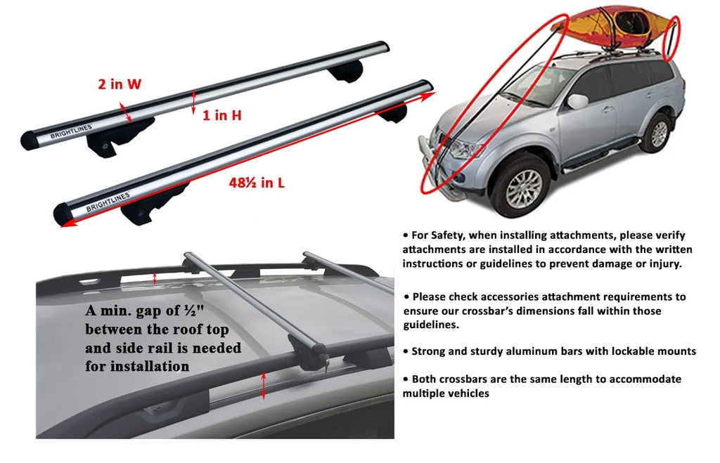 Roof Rack Crossbars Compatible with Subaru Forester 2009-2022 G89069