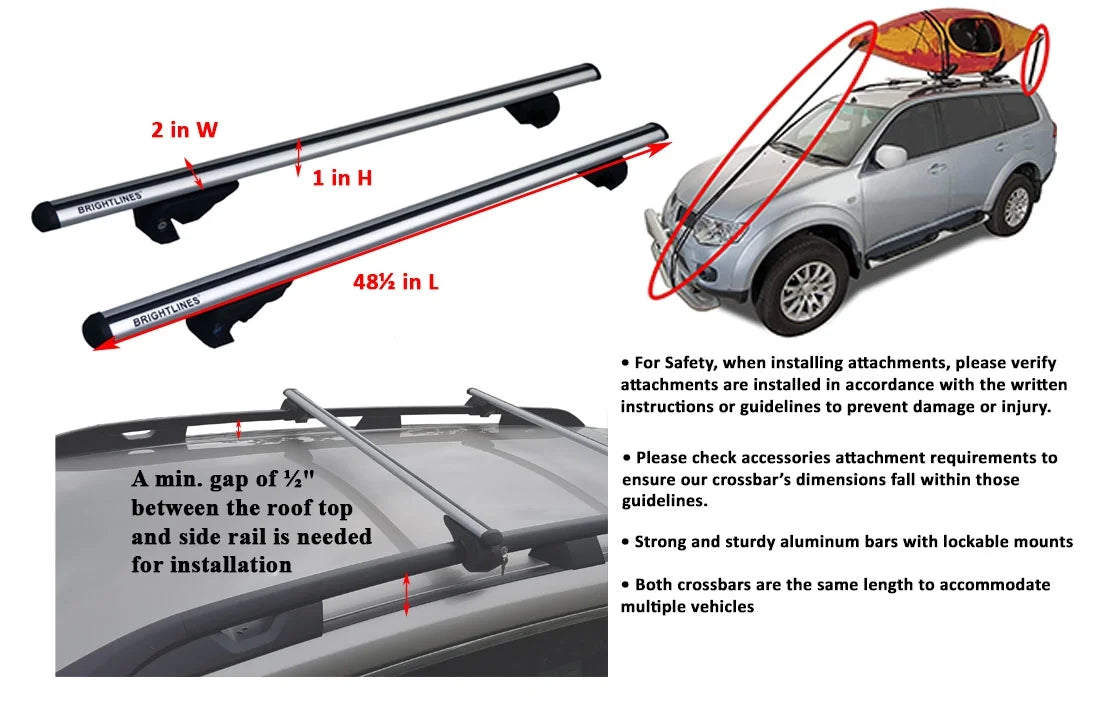 Roof Rack Crossbars Compatible with Subaru Forester 2009-2022 G89069