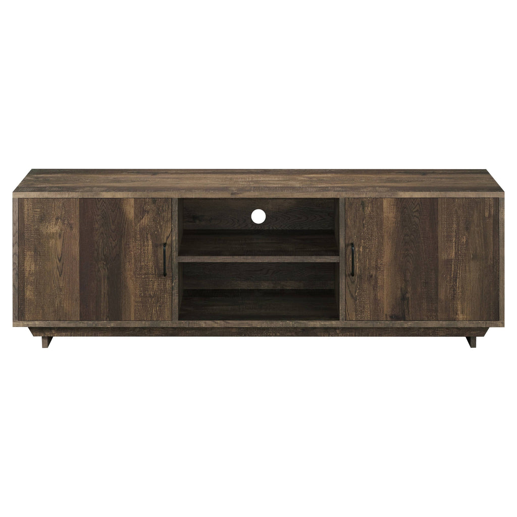 Rustic Reclaimed Oak Brown 63-inch TV Stand with Storage A316257