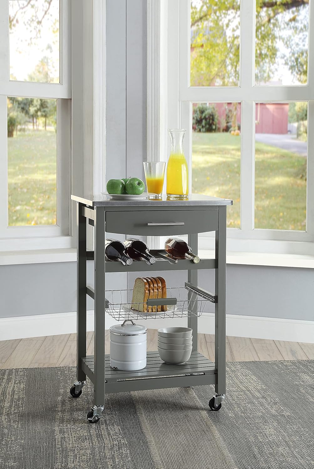 Gray Kitchen Cart J314876