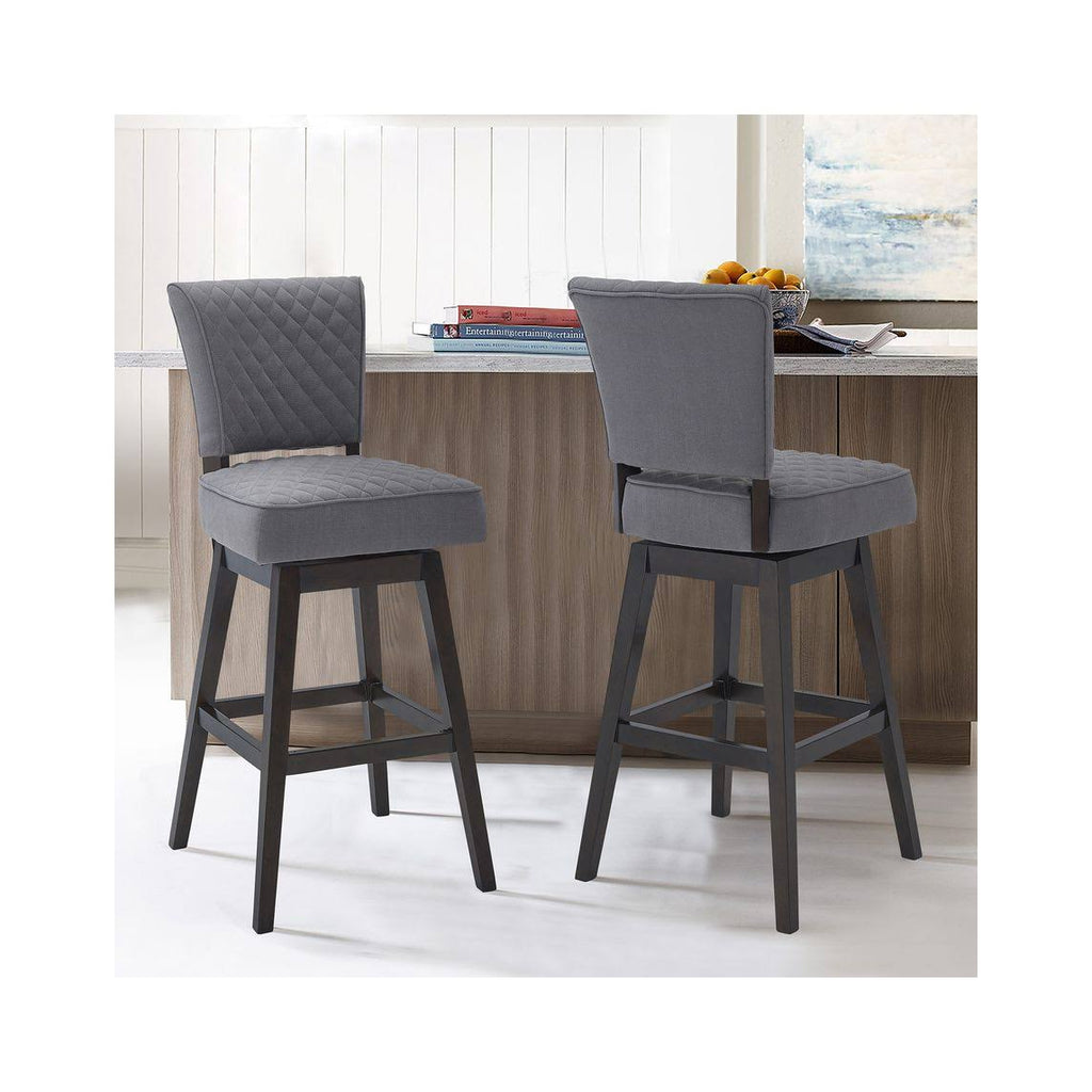 Espresso Finish Wood Swivel Tufted Barstool P433226