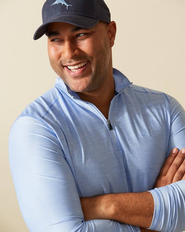 Men's Big & Tall Half-Zip - Light Sky - Size LT W387952