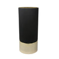 Black/Gold Glass Hurricane with Metal Base V5512