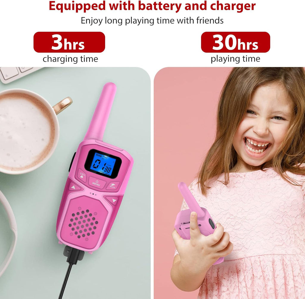 4 Pack Rechargeable Walkie Talkie Handheld Radio R2488