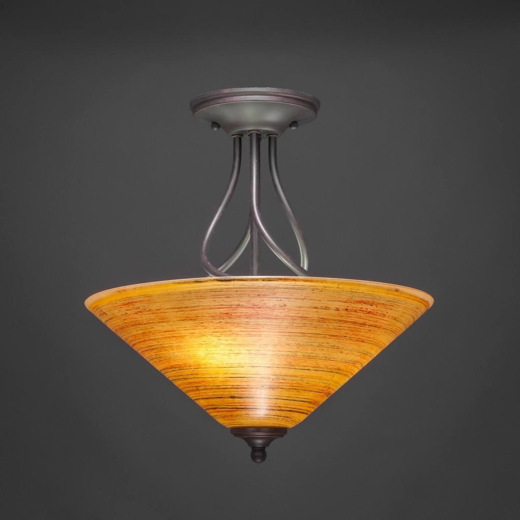 Three Light Semi-Flush Mount Dark F13805