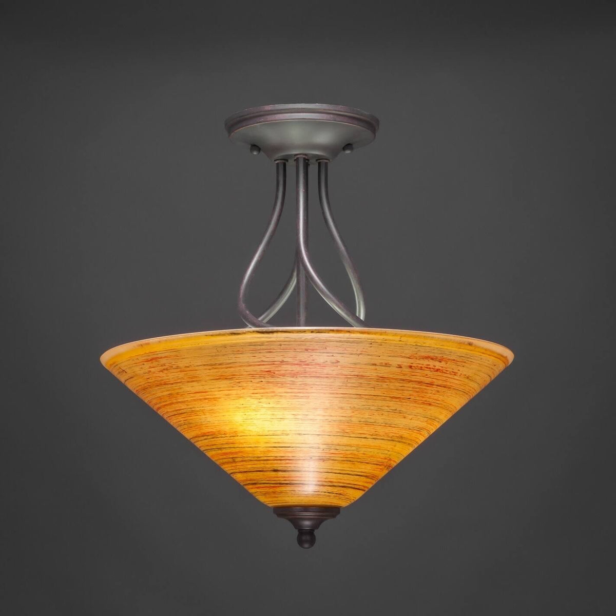 Three Light Semi-Flush Mount Dark F13805
