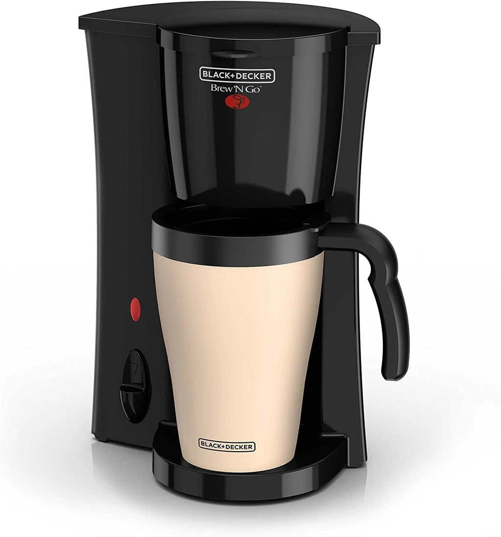 Personal Coffeemaker with Travel Mug, Black/Beige T71980