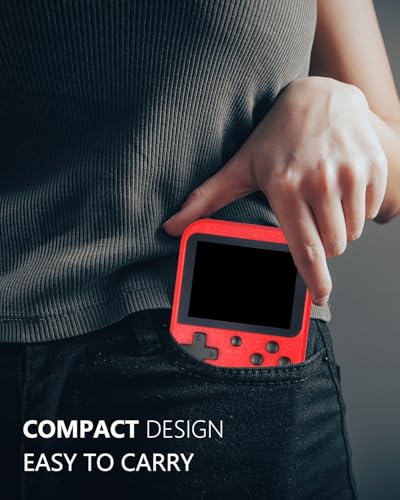 Handheld Retro Video Game Console with 500 Games, 3.0 Inches Screen, Red I649688