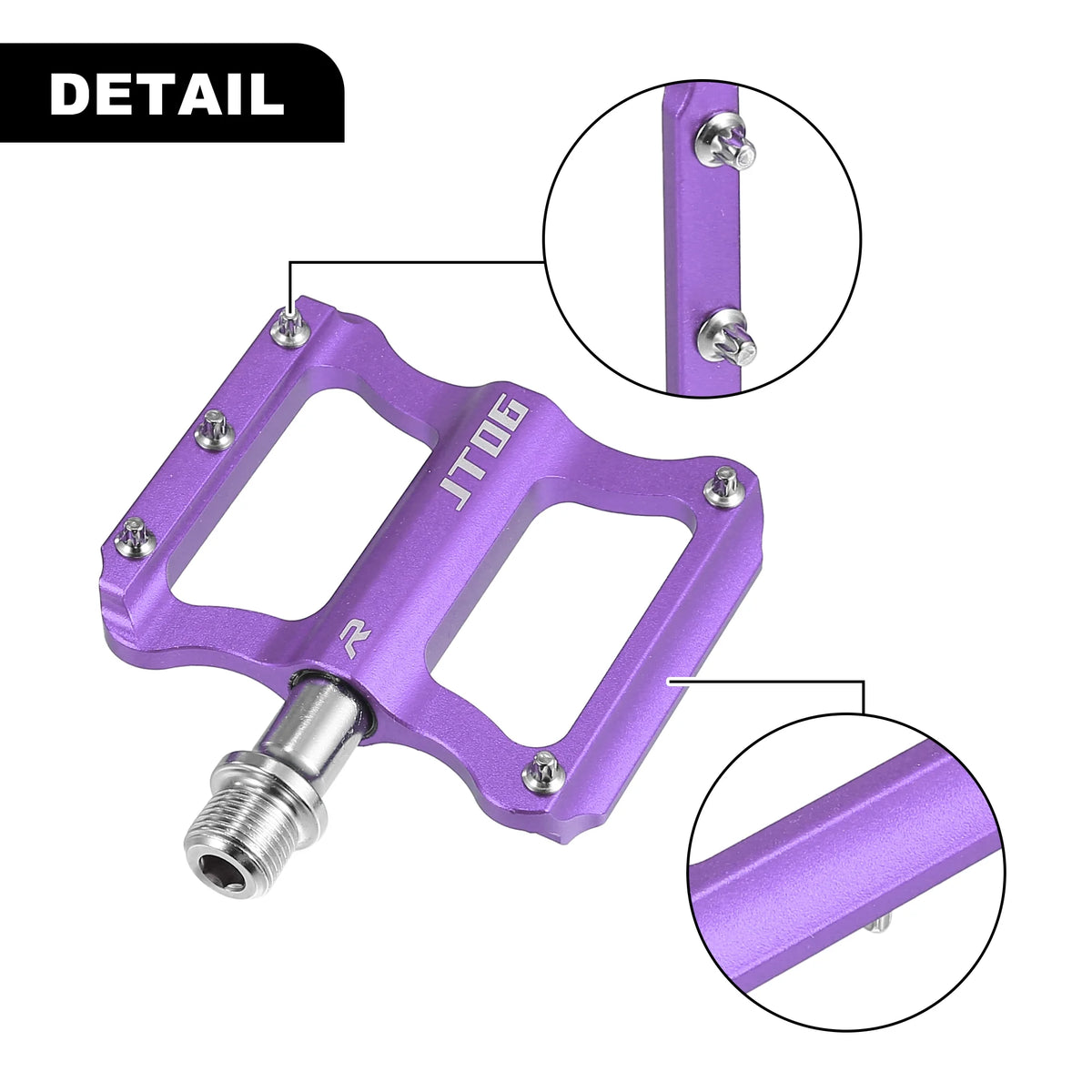 Purple Aluminum Alloy Rear Foot Peg Footrests Fit 9/16 Inch Axles MTB Bike Q3662