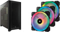 Black Tempered Glass Mid-Tower ATX PC Case with 3 Pack 120mm RGB PWM Fan L785865
