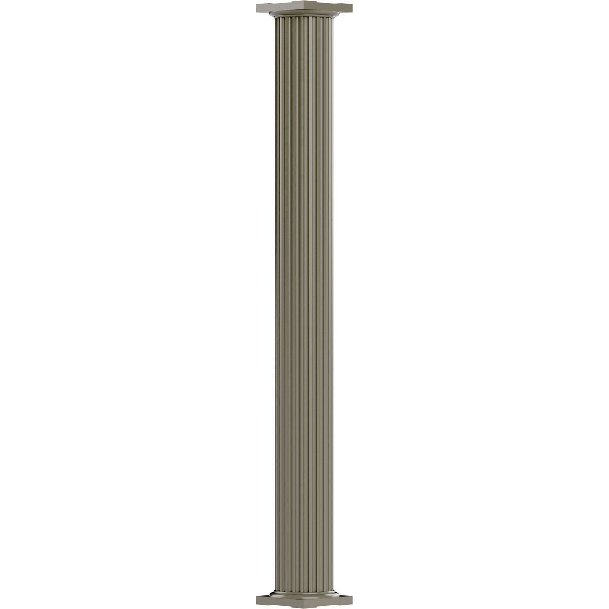 8x22 x 8& Endura-Aluminum Column, Round Shaft, Non-Tapered, Fluted, Wicker Finish Z932602