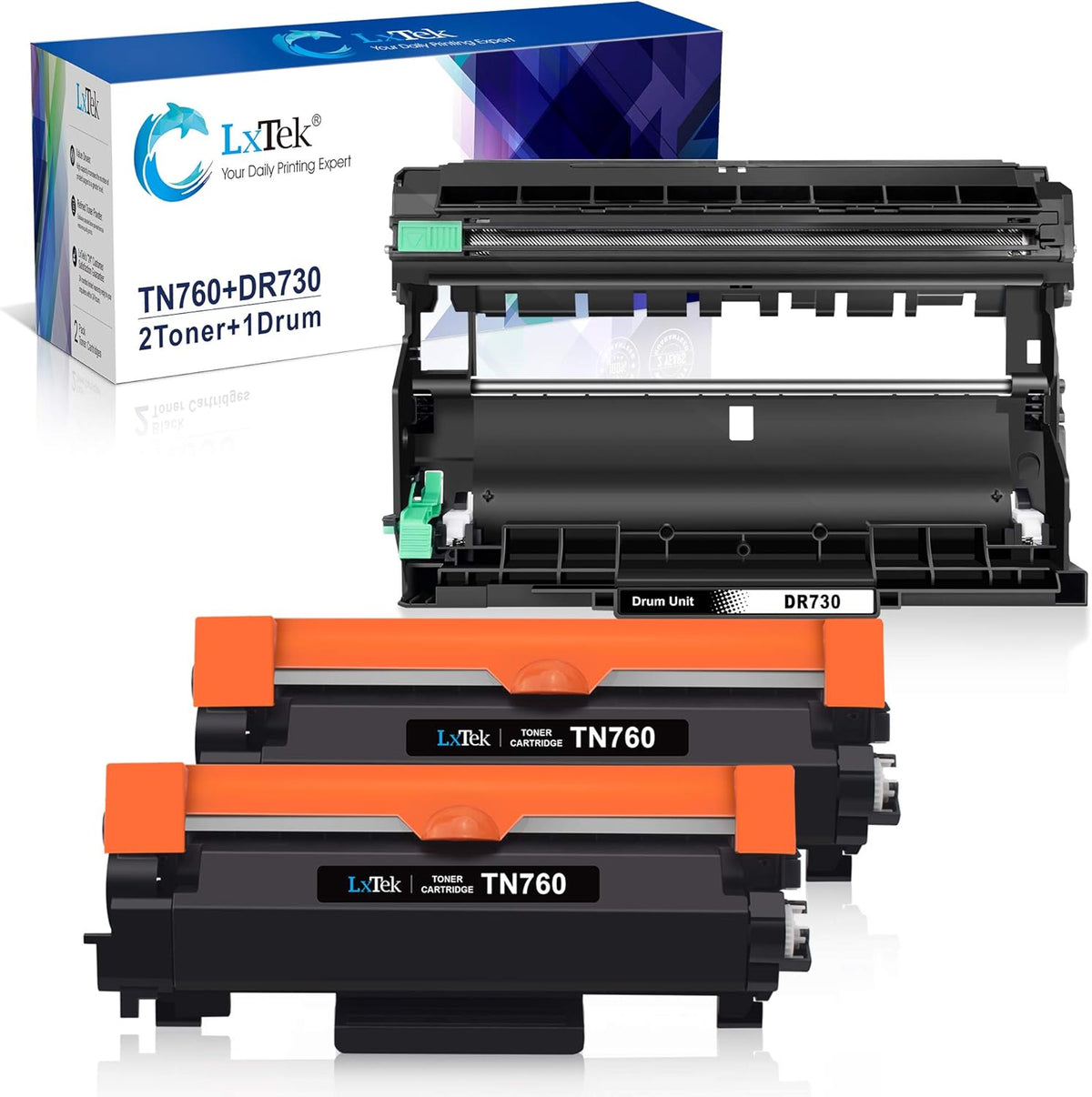 Compatible Toner Cartridge and Drum Unit Replacements for Brother Printer (2 Toner Cartridges, 1 Drum Unit, 3 Pack) W438642