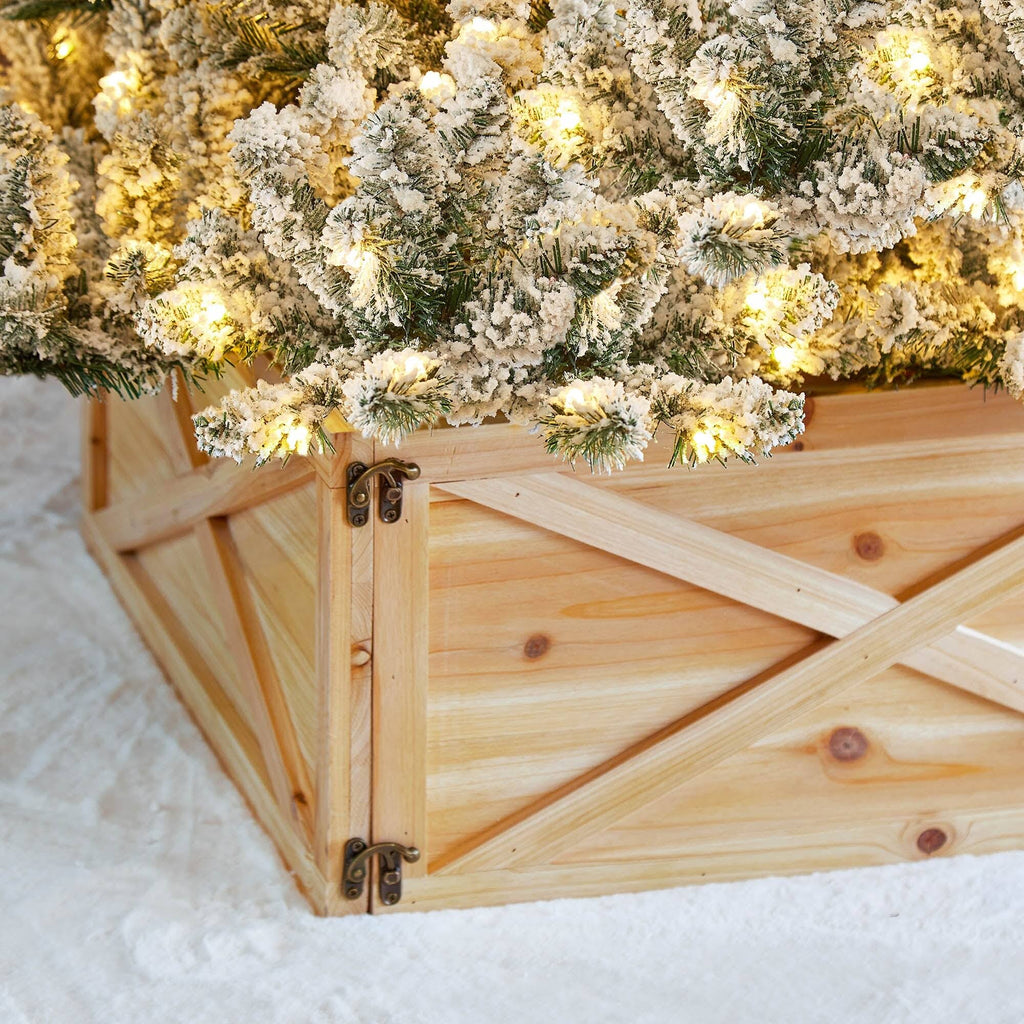 Brown Wooden Christmas Tree Collar C925